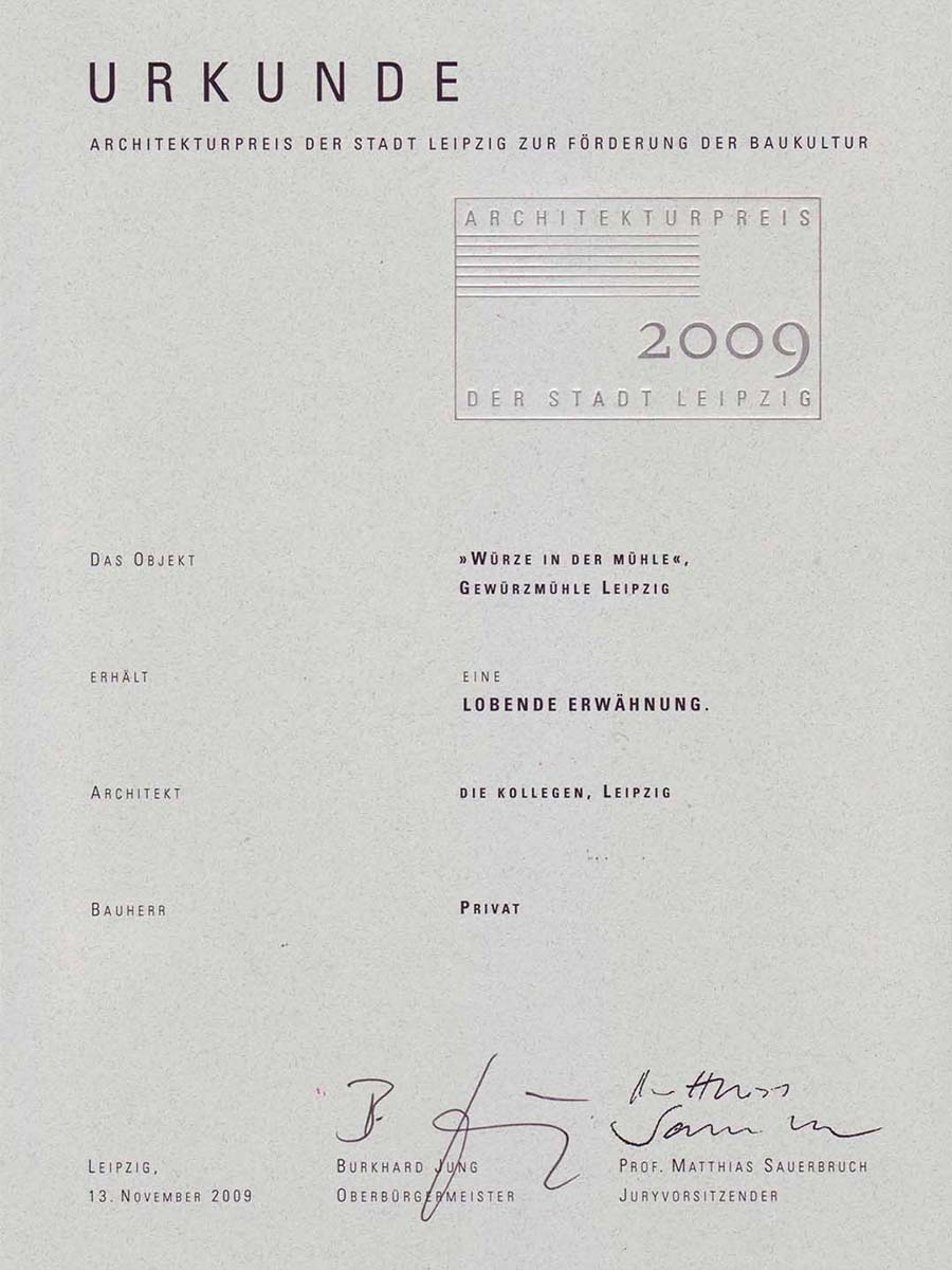 architekturpreis-2009 - Mario Hein architekursalon leipzig